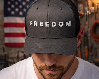 Patriotic Trucker Hat Freedom USA Mesh Snapback American Pride Cap