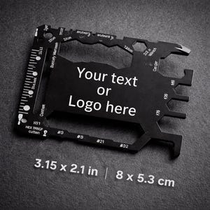 Cartera multiherramienta con tarjeta de crédito, herramienta EDC grabada personalizada, equipo de supervivencia, regalo para padrinos de boda