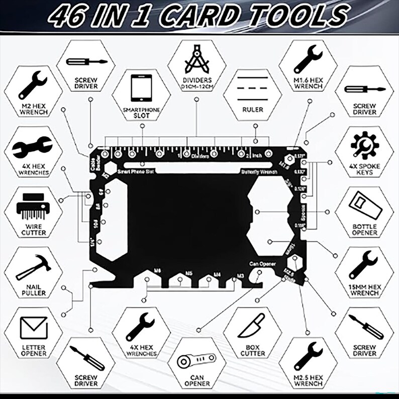 50x Multitool Card Corporate Handout Name Contact Card | Metal - Etsy