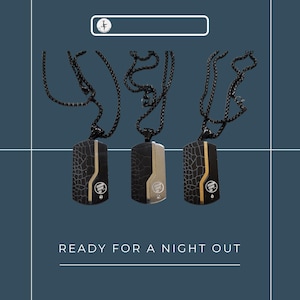 Men&#39;s Fancy Custom Engraved Dog Tag Necklace | Unique Army Identity Gift for Him, Boyfriend or Husband Birthday
