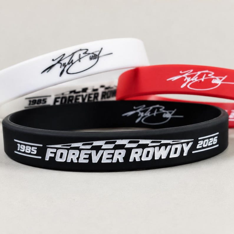 Racing Memorial Bracelet Forever Rowdy Silicone Wristband Tribute Gift ...
