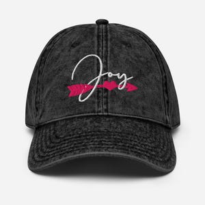Christian Baseball Cap – “Joy” Embroidered Vintage Cotton Twill Hat, Religious Dad Hat, Adjustable Faith Cap for Men & Women