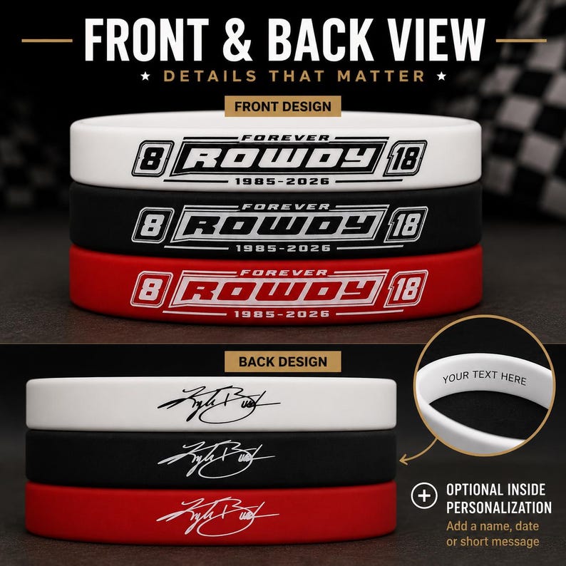 Kyle Busch Bracelet Rowdy Racing Memorial Silicone Wristband Fan Gift ...
