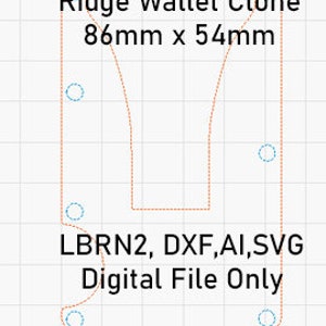 Ridge Wallet Clone Jig - LBRN2 SVG DXF Ai Template für DIY Geldbörsen, Basteln & Laserschneiden