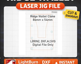 Digital plånboksjigg | Ridge-plånboksklonmall för laserskärning av SVG-, DXF- och AI-filer