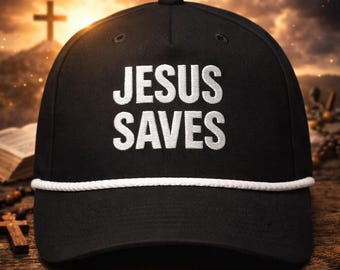 Gorra de golf cristiana con la frase "Jesús salva la cuerda"