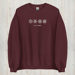 Let It Snow Sweatshirt, Snowflake Sweatshirt, Vintage Crew Neck, Christmas Sweatshirt, Xmas Crew Neck