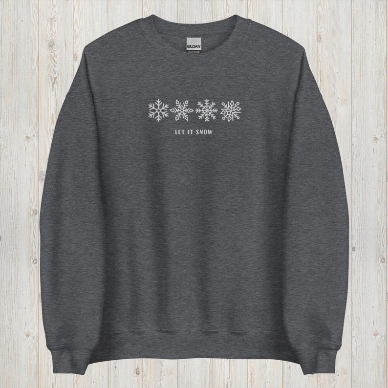 Let It Snow Sweatshirt, Snowflake Sweatshirt, Vintage Crew Neck, Christmas Sweatshirt, Xmas Crew Neck
