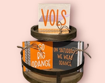 Tennessee Volunteers Three-Block Decor Set - Blocks Only - Tennessee Volunteers Decorative Block Set