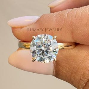 2.20 CTW Lab Grown Diamond Engagement Ring: 14K Yellow Gold Hidden Halo Solitaire