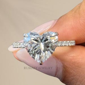 IGI Certified 1.50 CT Heart Lab Grown Diamond Engagement Ring
