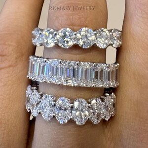 Lab Grown Diamond Eternity Band: 14K Gold Stackable Wedding Ring .