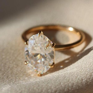 1.5 CT Oval Lab Created Diamond Hidden Halo Engagement Ring , Lab Grown Diamond Ring For Wedding , Gift For Her . image 1