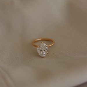 1.5 CT Oval Lab Created Diamond Hidden Halo Engagement Ring , Lab Grown Diamond Ring For Wedding , Gift For Her . image 2