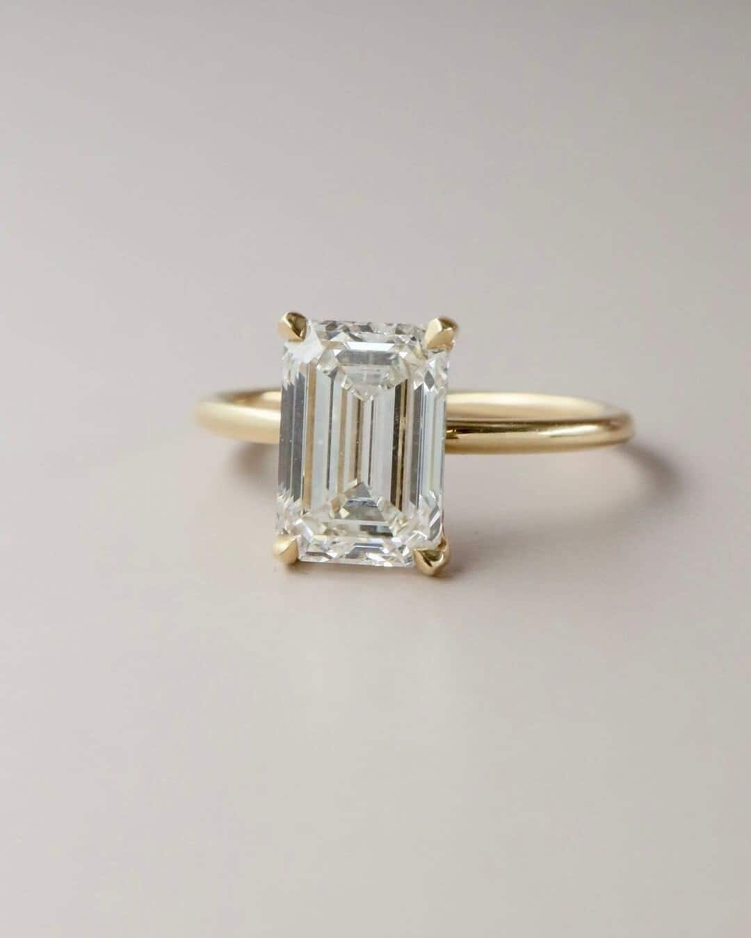 1.0 Emerald Cut Diamond With Hidden Halo Juliet Engagement - Etsy