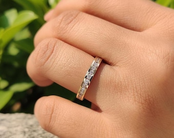 Lab Grown Diamond Eternity Band, Channel Set, Solid Gold Wedding Ring