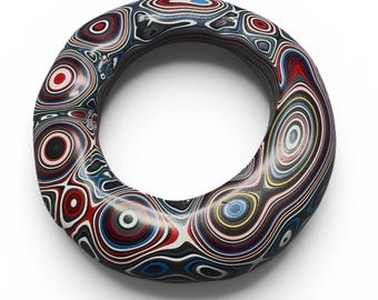 Colgante redondo de fordita pulida, cabujón, material automotriz multicolor para joyería.