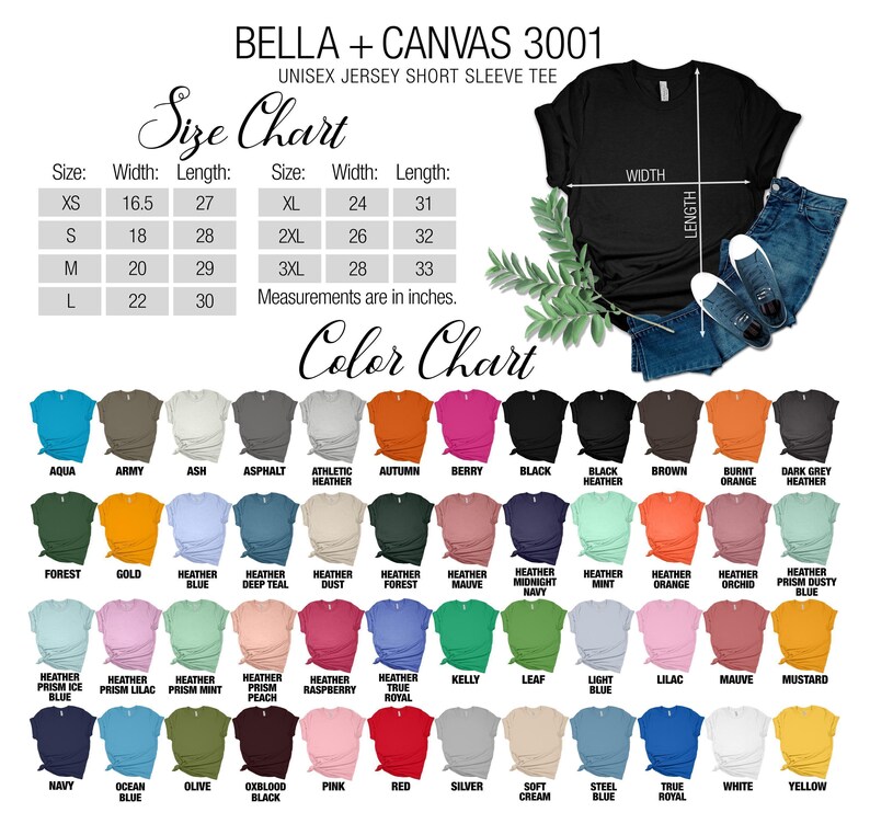 a women's t - shirt with different colors and sizes