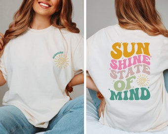 Retro Sun Shine On My Mind Shirt, Comfort Color Oversized Tshirt, Beach Shirt, Lounge Comfort Shirt, Weekend Lake Shirt, Funny Graphic Tee