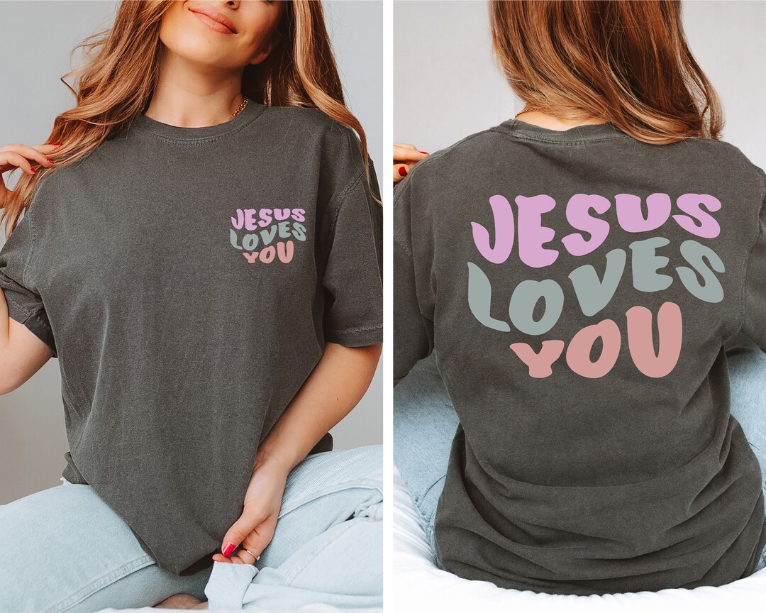 Jesus with Bow  - TSHIRT- (COMFORT COLOR/BELLA) main image 1