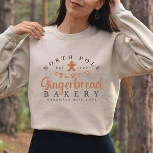 Gingerbread Bakery, Gingerbread Crewneck, Gingerbread Sweater, Vintage Christmas Sweatshirt, Xmas Gift, Trendy Christmas Sweater for Women