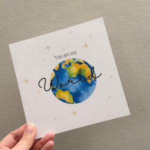 Tu es ma carte d'anniversaire mondial, carte de Saint-Valentin, carte Juste parce que. Pour elle, pour lui