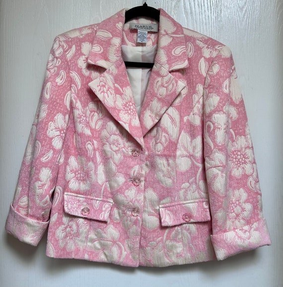 Vintage Harve Benard Pink Floral Blazer Size 10