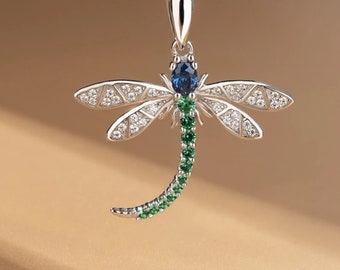Collar con colgante de libélula de moda: joyería exquisita para collar con colgante de libélula, joyería hecha a mano, regalo para mujeres, regalo para ella