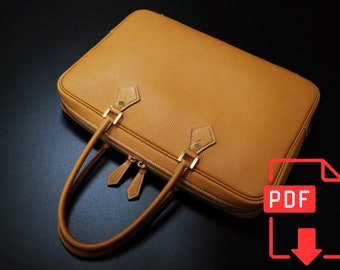 Briefcase Bag Pattern, DIY Leather, Downloadable PDF, Leather bag design, Leather bag design, Laptop bag design, Bag design