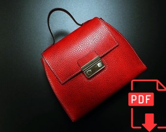 Handbag pattern, leather bag pattern, tote bag pattern, bag pattern, PDF A4 download