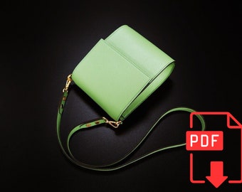 Shoulder bag pattern - DIY leather - Download pdf - Leather bag pattern - Shoulder bag pattern - Bag pattern