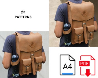 Leather bag pattern pdf, backpack pattern pdf, Backpack Leather bag pattern, Backpack pattern pdf.