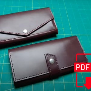 tarjetero mujer, cartera fina, cartera mujer, monedero clásico marrón, regalo perfecto,descargar PDF A4