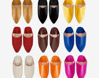 Pantofola in pelle autentica, pantofola marocchina tradizionale da uomo, comoda pantofola marocchina, pantofola marocchina fatta a mano, pelle elegante