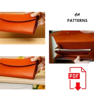 langes Portemonnaie, digitales Muster, personalisiertes Portemonnaie, Brieftasche PDF, PDF A4