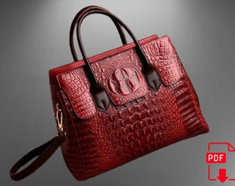 Tote bag pattern , DIY leather , Download pdf ,Leather bag pattern, Tote bag pattern , Bag pattern A4