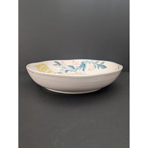 Molly Hatch for Anthropologie Large Yellow Bird Bowl Blue & Orange Flowers Retired image 5