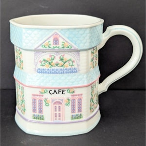 Lenox Spice Village Cafe Mug Blue Coffee Tea Mug 1992 Vintage