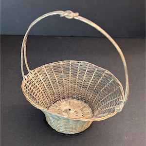 Handmade Basket, Vintage Basket, Wire Basket, Basket, French Handmade Basket, Vintage Basket, Wire Basket, Basket, French