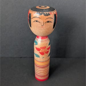 Vintage Hand-Painted Japanese Kokeshi Doll 7.25&quot; Tall