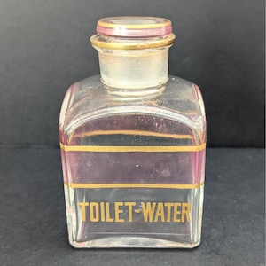 Vintage Apothecary Glass Toilet Water Bottle With Stopper