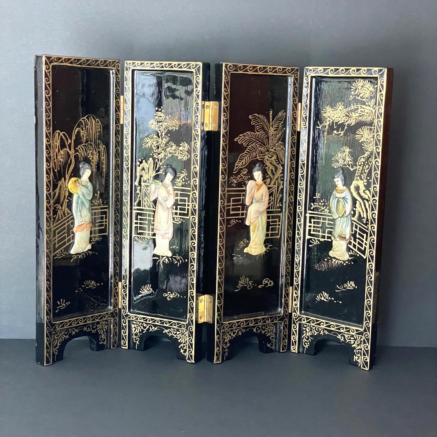 4 Panel Oriental Screen - Etsy