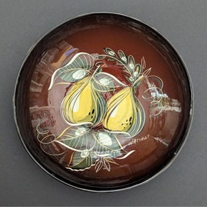Vintage Mid Century Sascha Brastoff Hand Painted Fig Bowl Plate