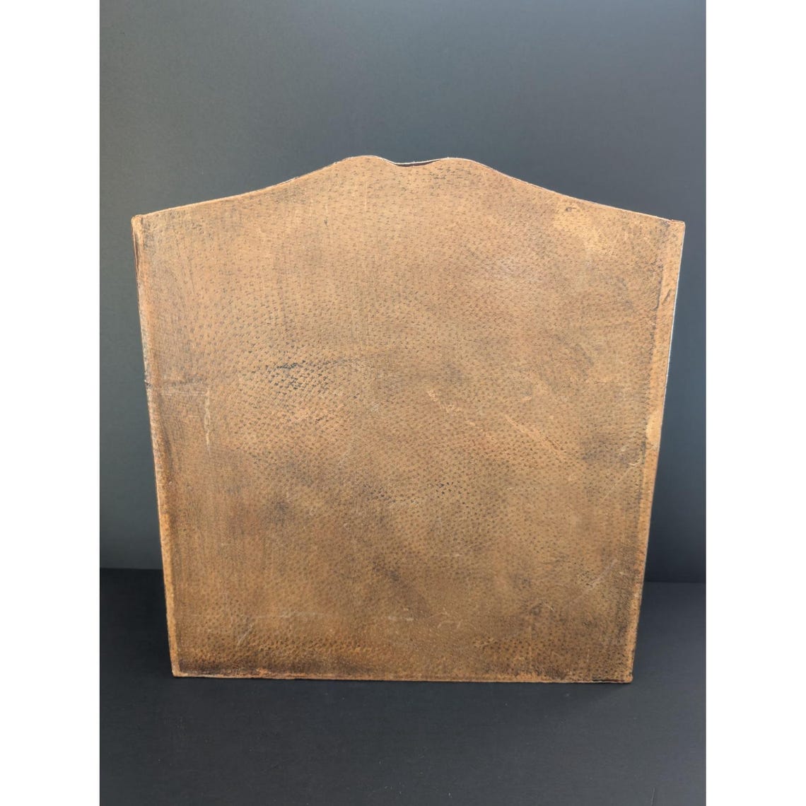 Vintage Leather Magazine Rack Scalloped Top by Global Views - Etsy