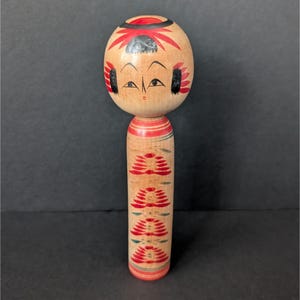 Vintage Japanese Kokeshi Doll Hand-Painted Wooden Handmade Folk Art