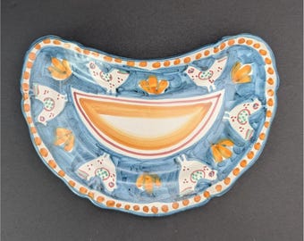 手作りのイタリア製陶器製サービングプラッター：ヴィエトリ・スル