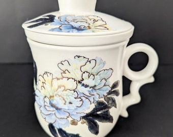Wu Minrong Teavana Tea Cup Lid Infuser Mug Filter Ceramics Flower Bone China