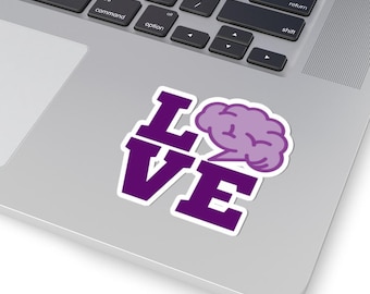Sticker Love Your Brain: epilepsiebewustzijn, lepeltje cadeau