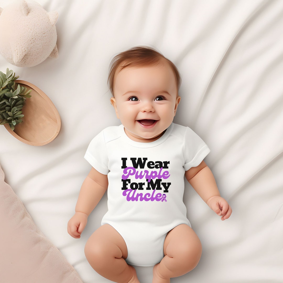 I Wear Purple for My Uncle Bodysuit Epilepsy Baby Epilepsy Etsy