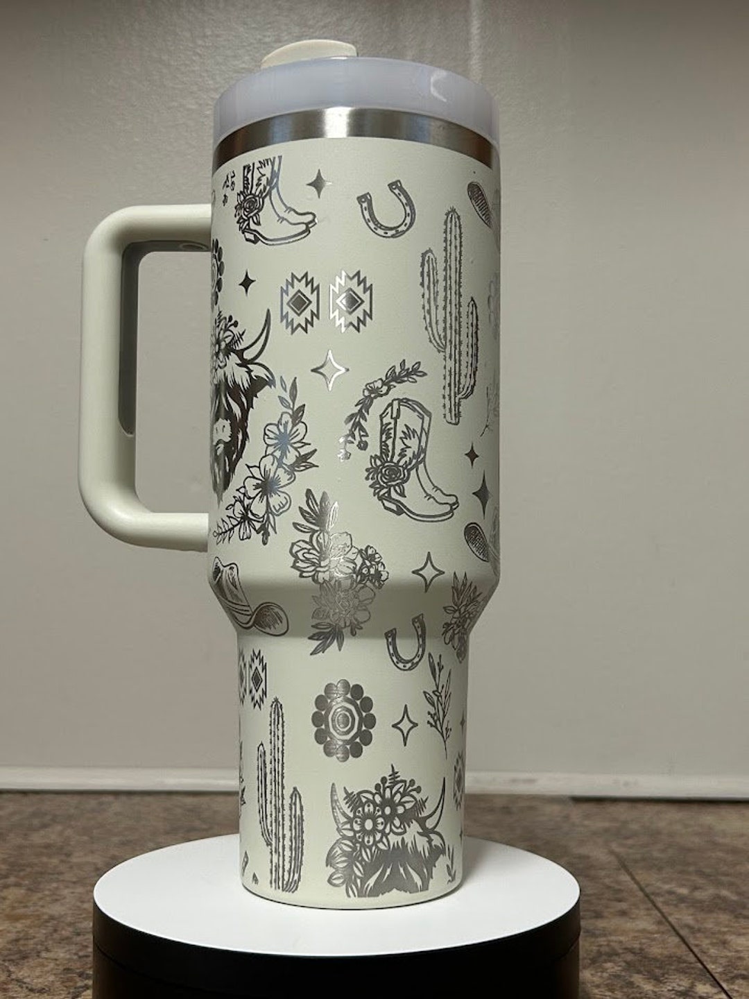 Cowgirl Engraved 40 Oz Tumbler Western Highland Cow Boots - Etsy
